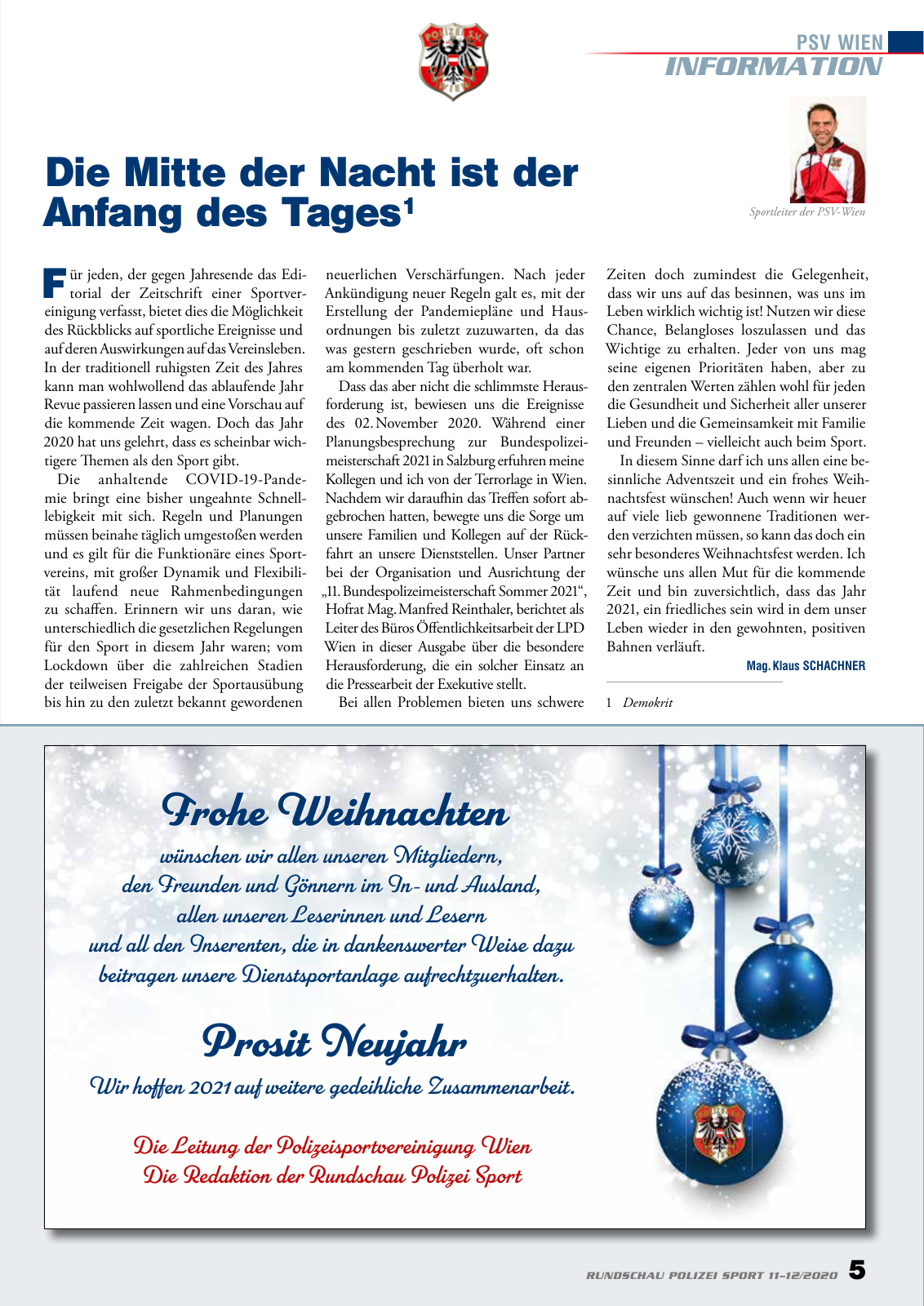 Vorschau Rundschau Polizei Sport 11-12/2020 Seite 5