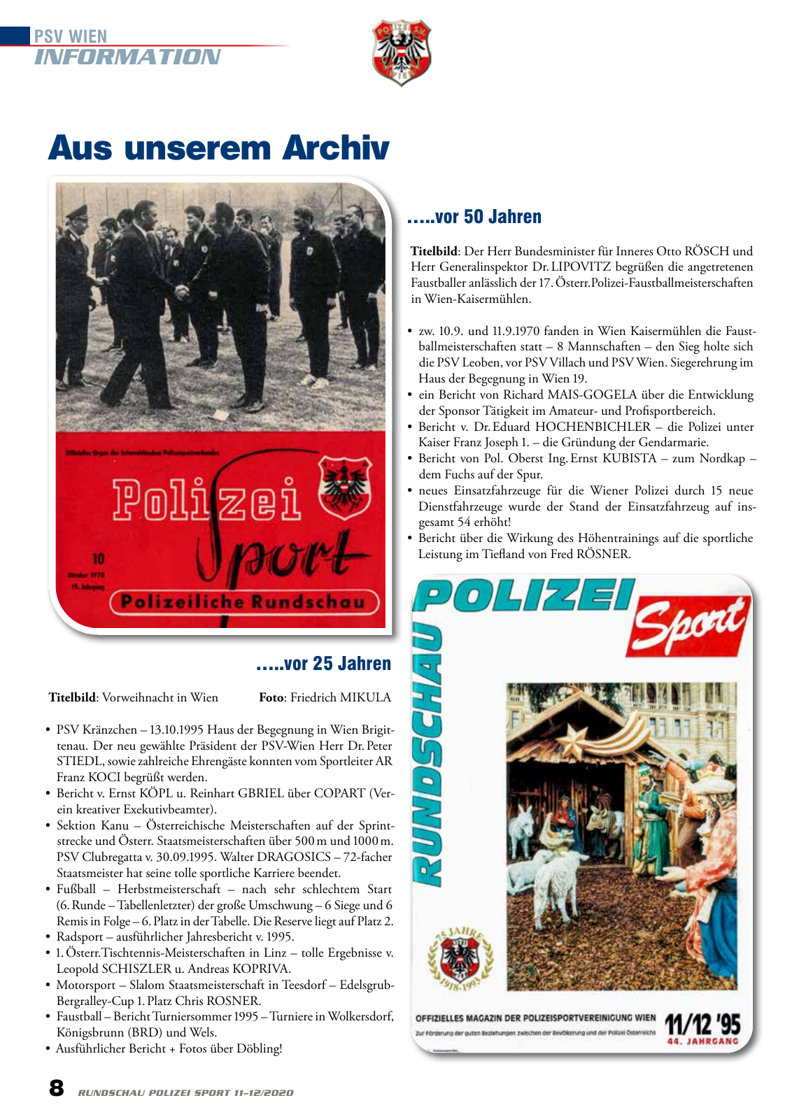 Vorschau Rundschau Polizei Sport 11-12/2020 Seite 8