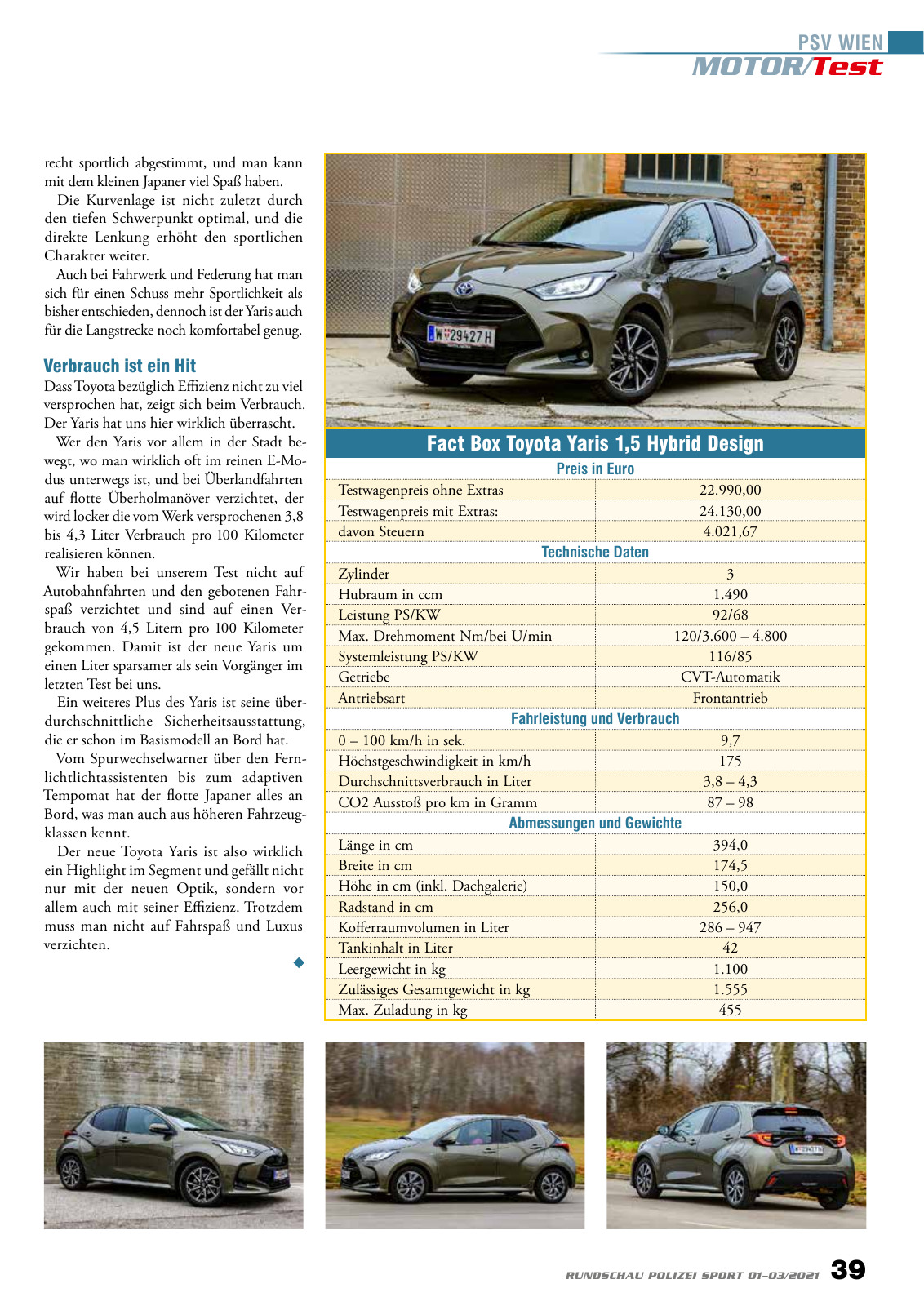 Vorschau Rundschau Polizei Sport 01-03/2021 Seite 39