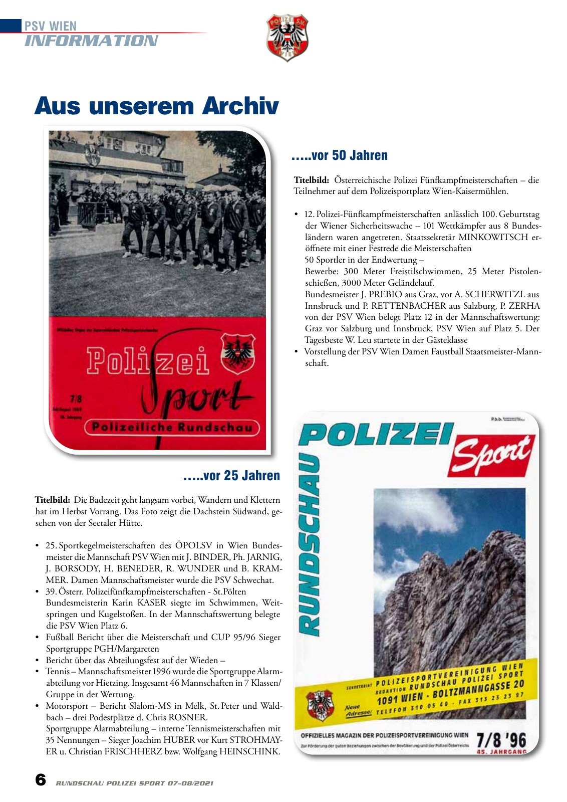 Vorschau Rundschau Polizei Sport 07-08/2021 Seite 6