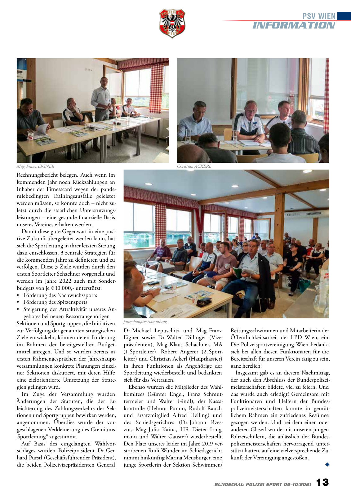 Vorschau Rundschau Polizei Sport 09-10/2021 Seite 13