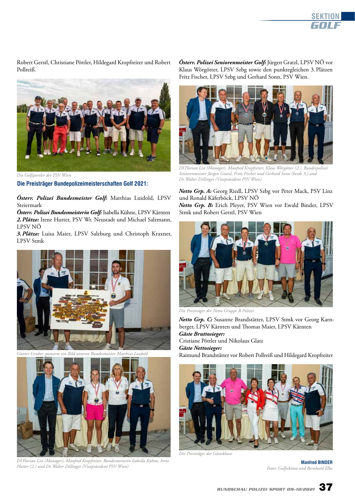 Vorschau Rundschau Polizei Sport 09-10/2021 Seite 37