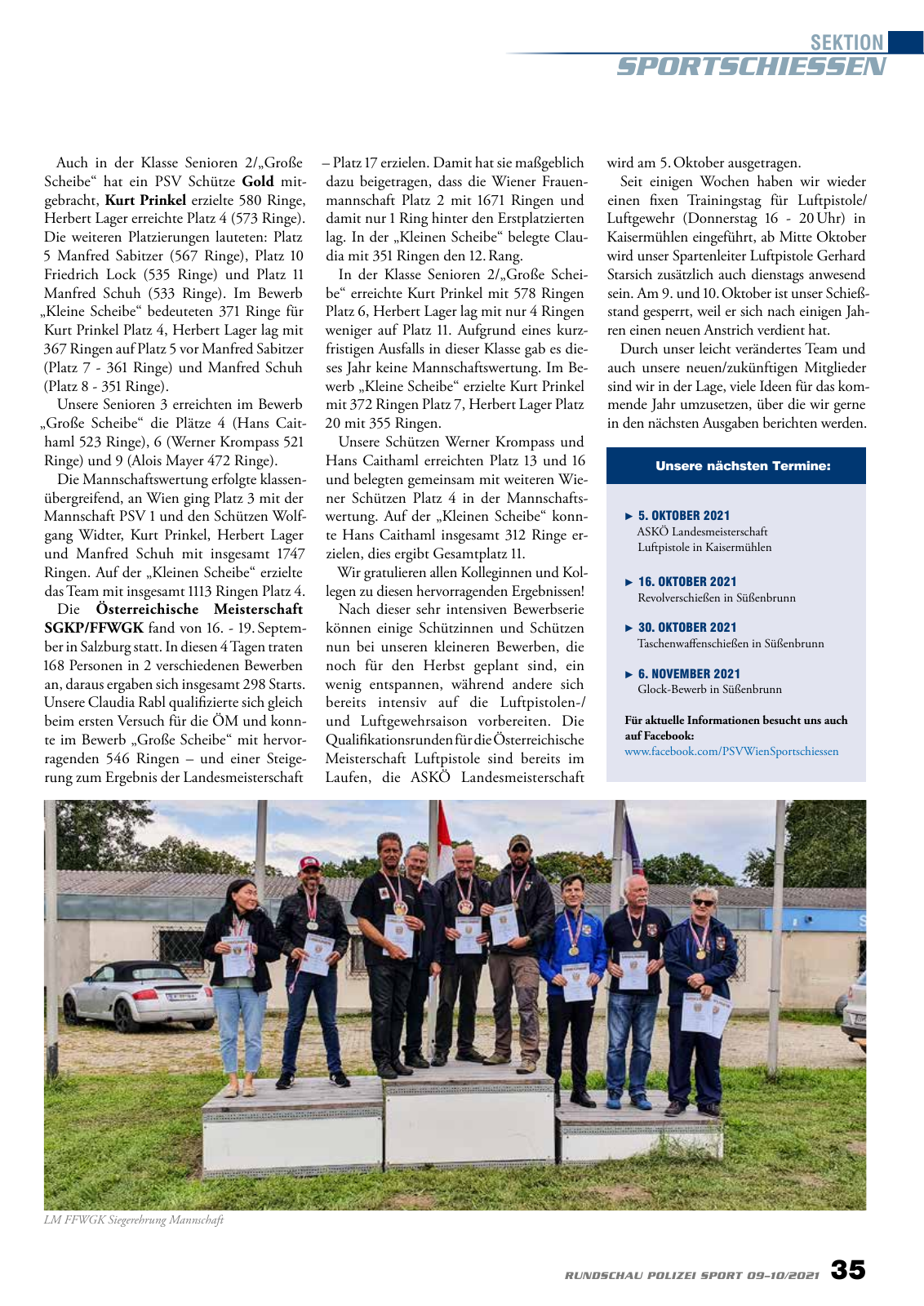 Vorschau Rundschau Polizei Sport 09-10/2021 Seite 35