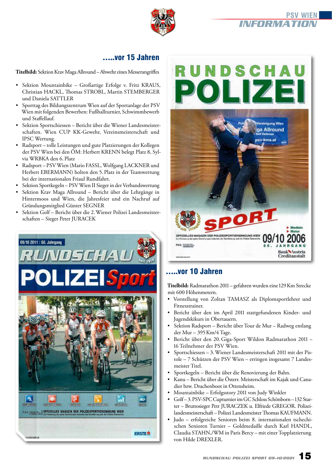 Vorschau Rundschau Polizei Sport 09-10/2021 Seite 15