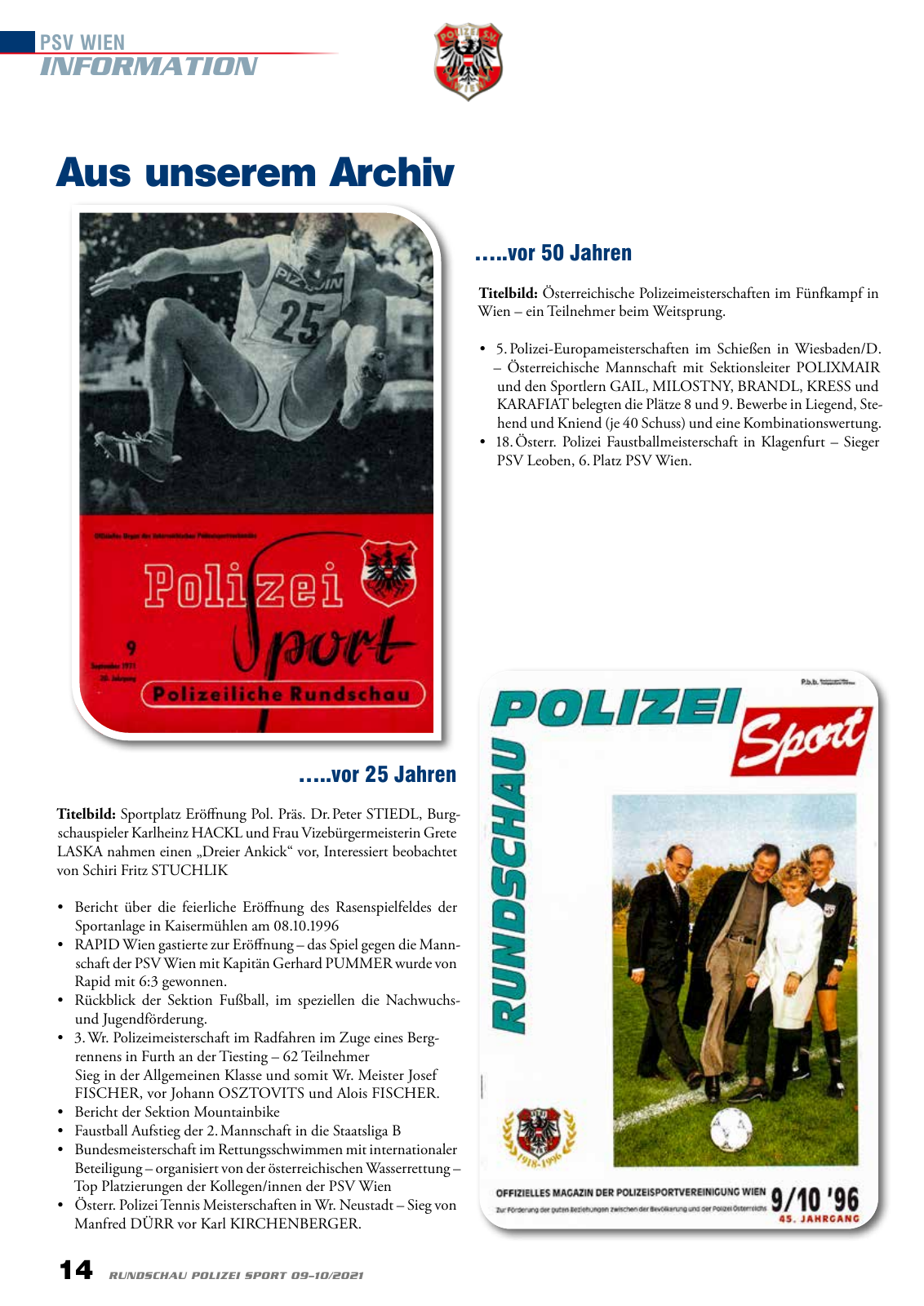 Vorschau Rundschau Polizei Sport 09-10/2021 Seite 14