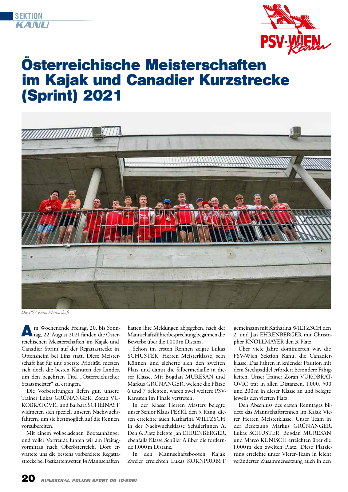 Vorschau Rundschau Polizei Sport 09-10/2021 Seite 20