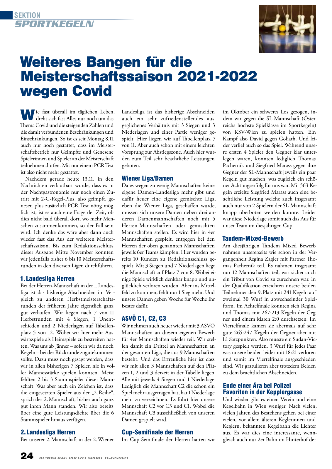 Vorschau Rundschau Polizei Sport 11-12/2021 Seite 24