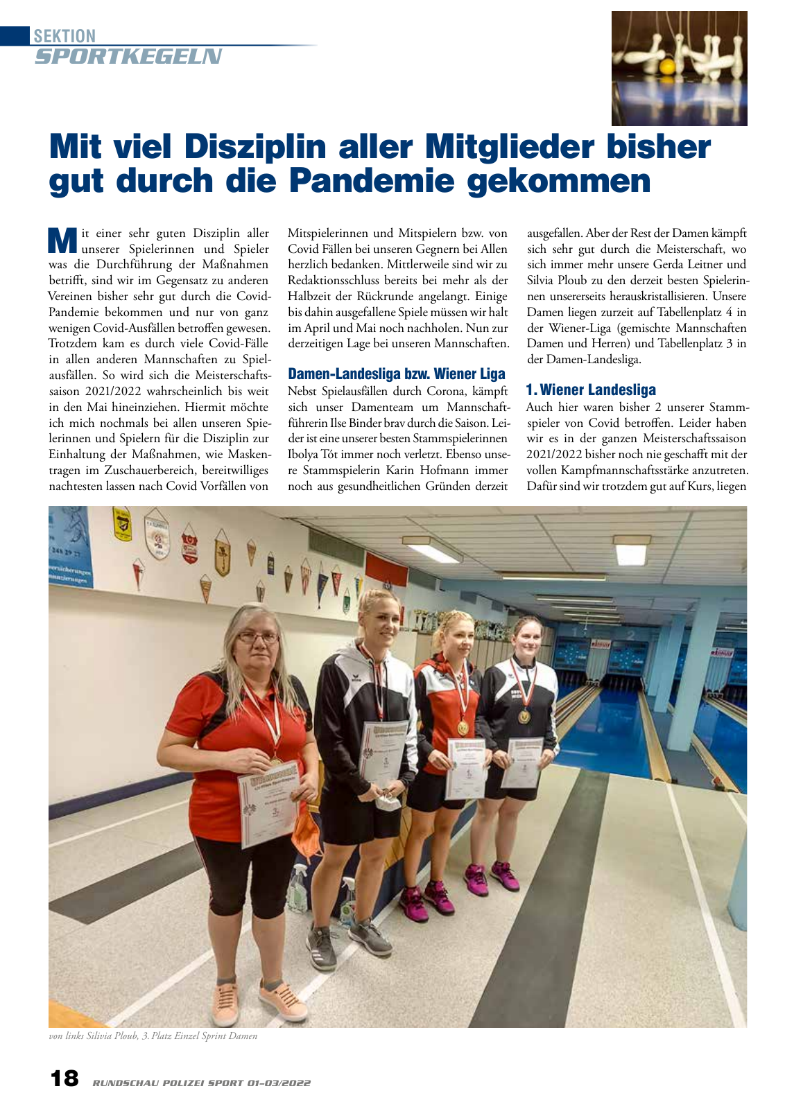 Vorschau Rundschau Polizei Sport 01-03/2022 Seite 18