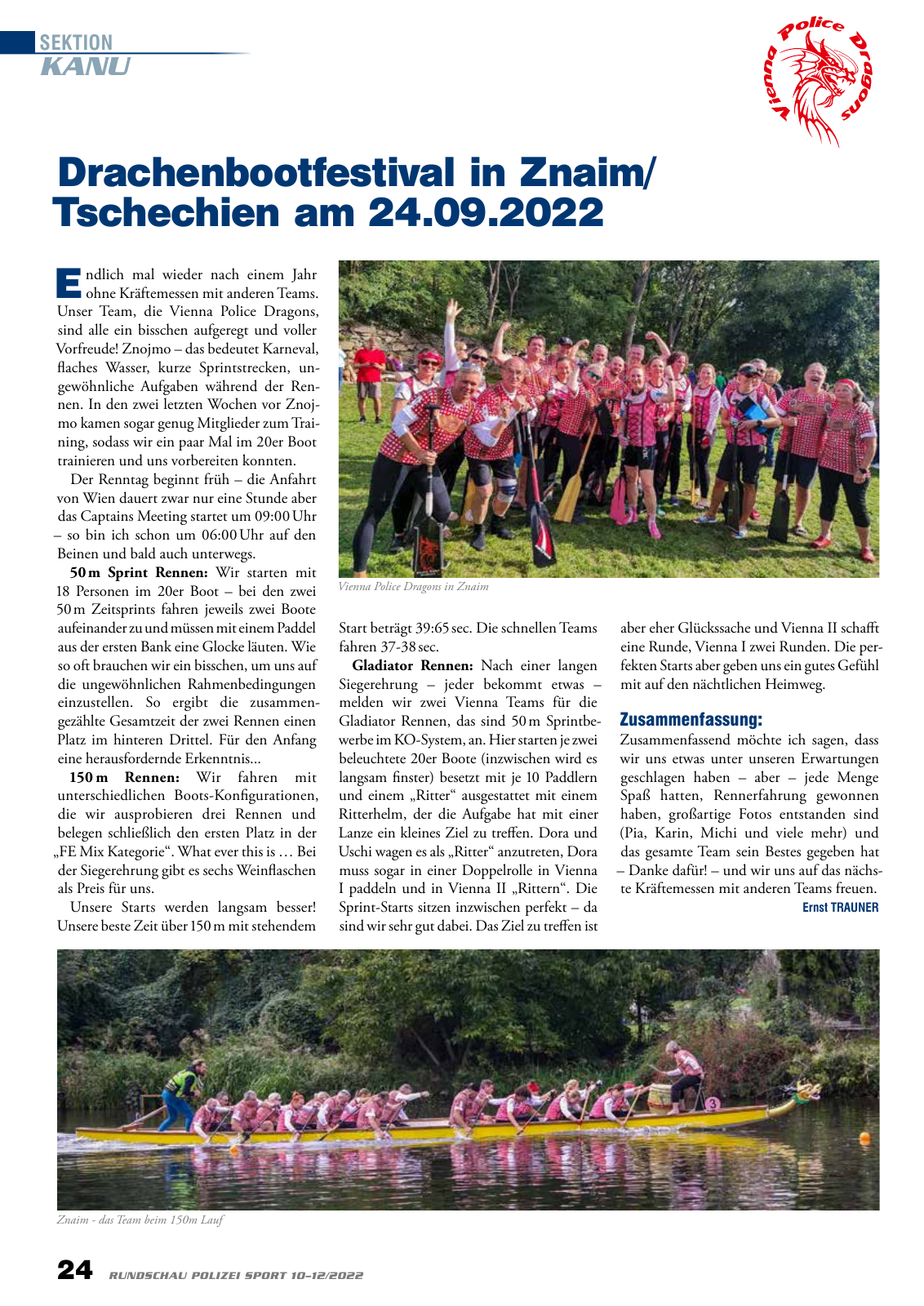 Vorschau Rundschau Polizei Sport 10-12/2022 Seite 24