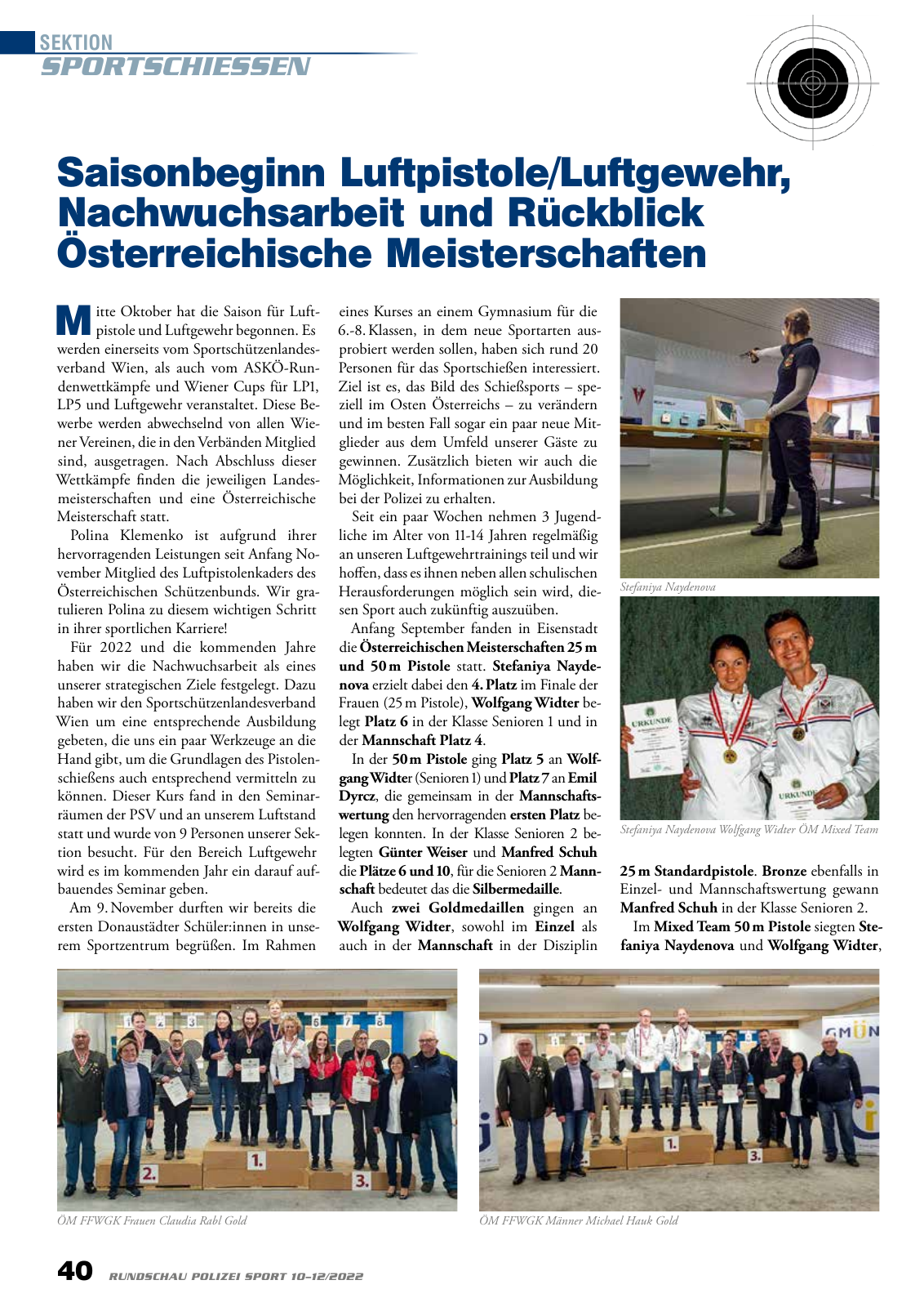 Vorschau Rundschau Polizei Sport 10-12/2022 Seite 40