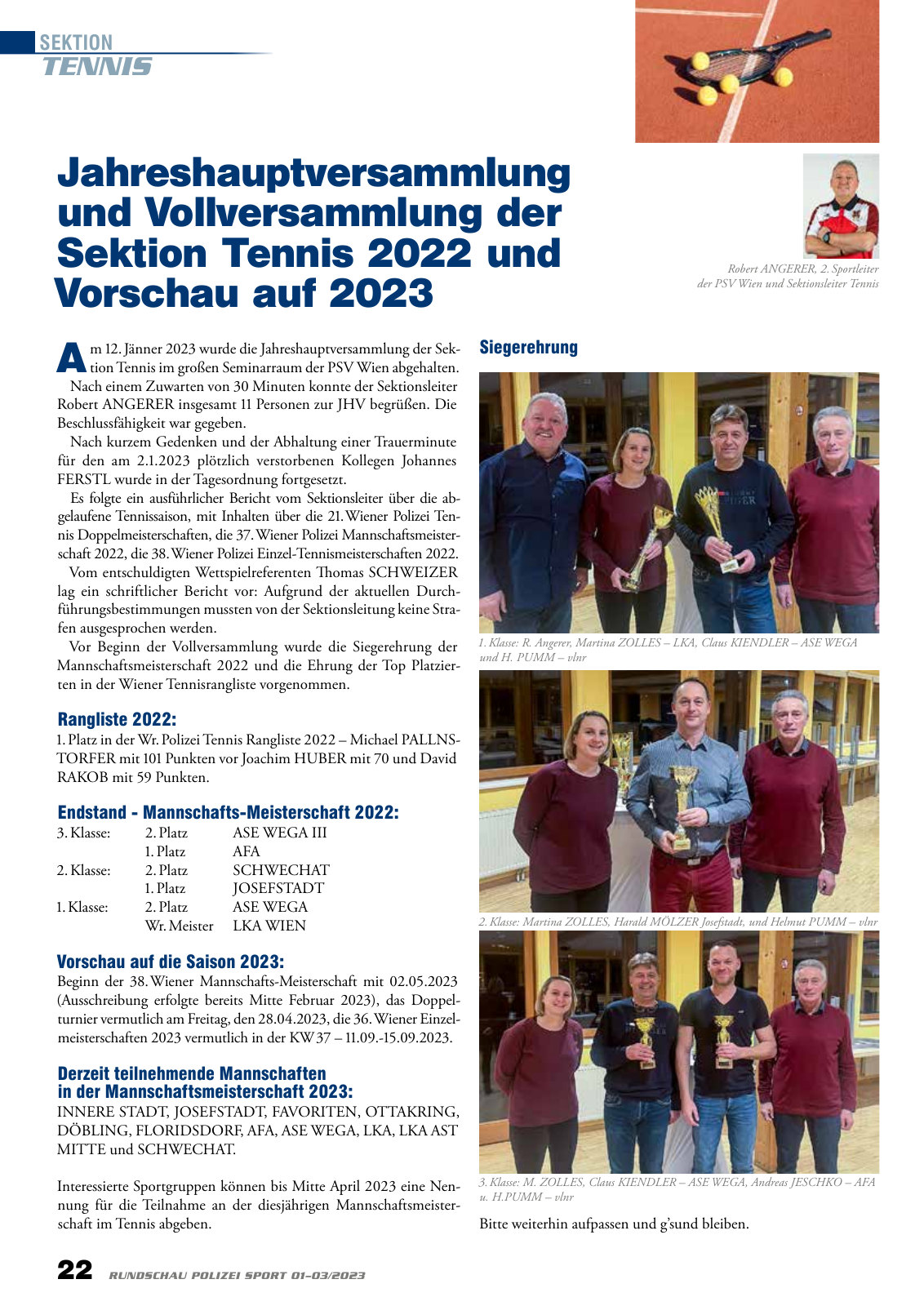 Vorschau Rundschau Polizei Sport 01-03/2023 Seite 22