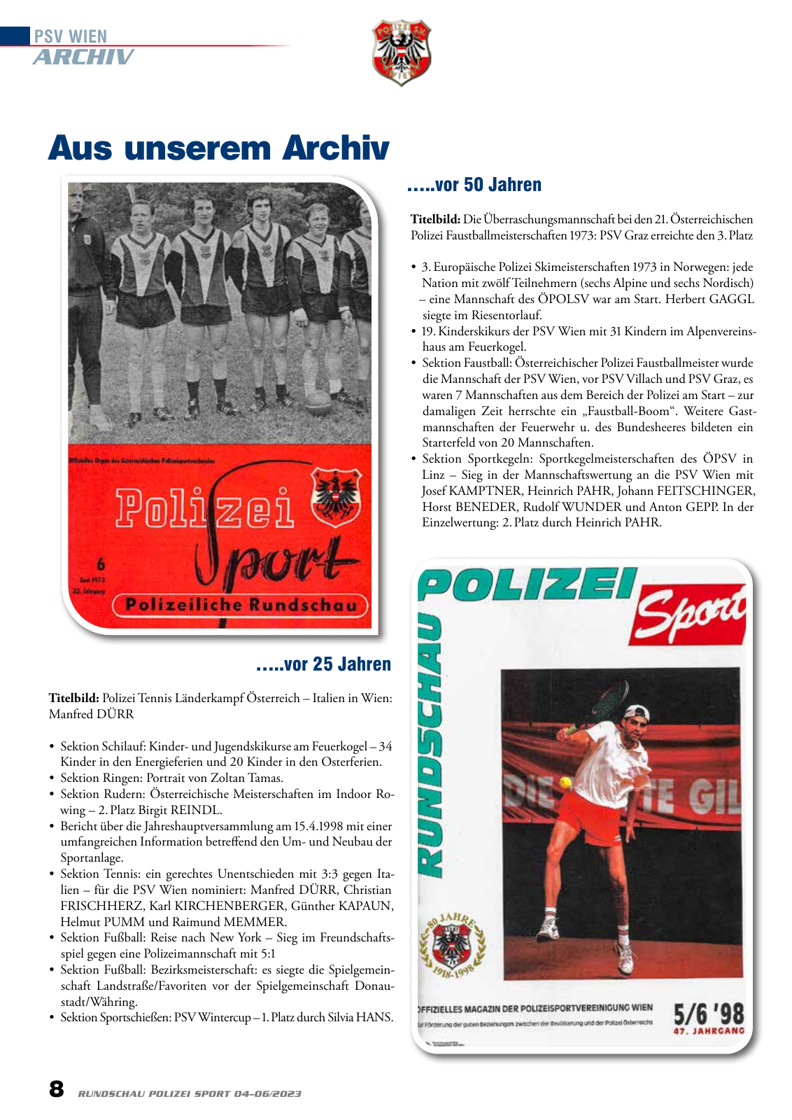 Vorschau Rundschau Polizei Sport 04-06/2023 Seite 8