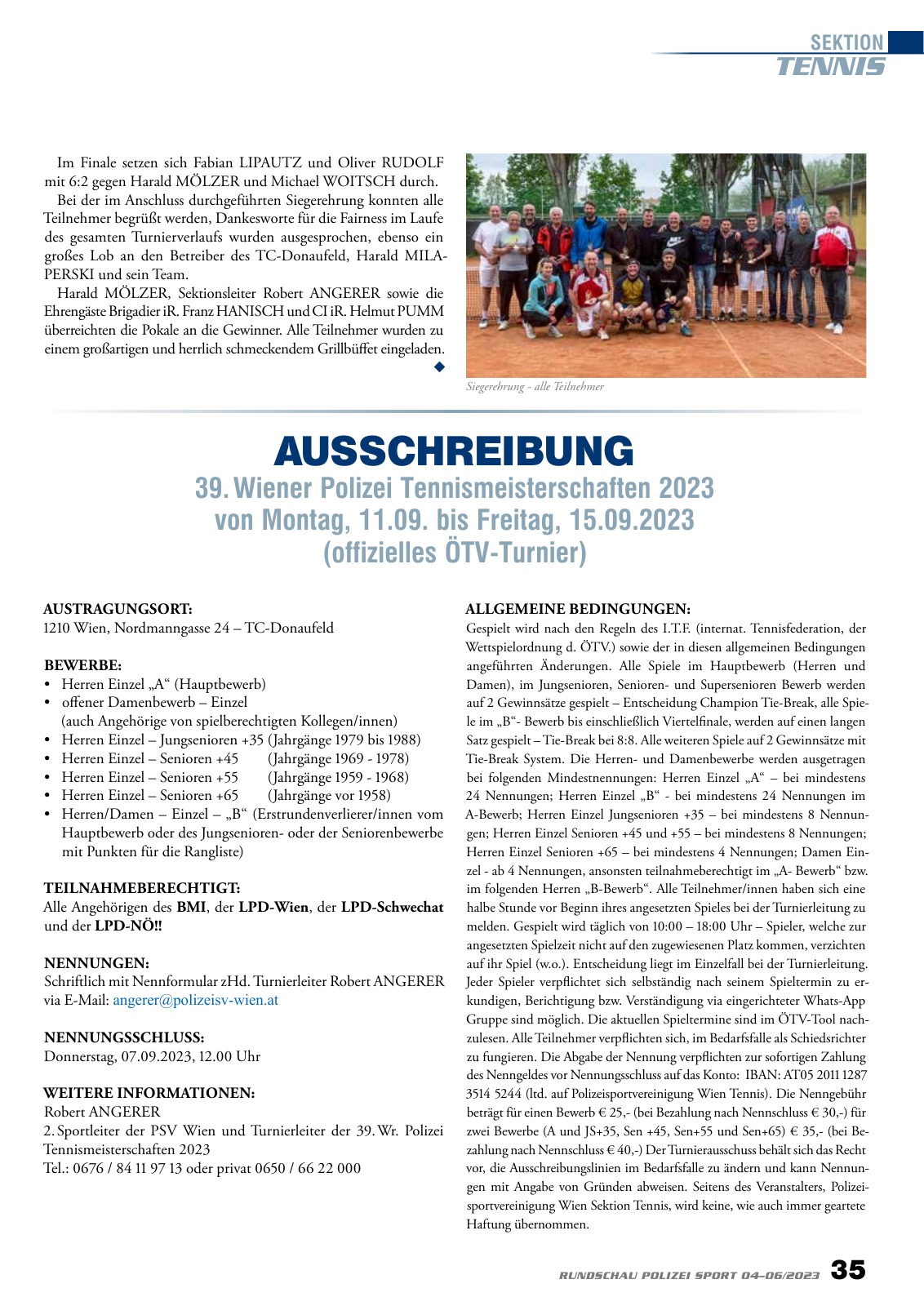 Vorschau Rundschau Polizei Sport 04-06/2023 Seite 35