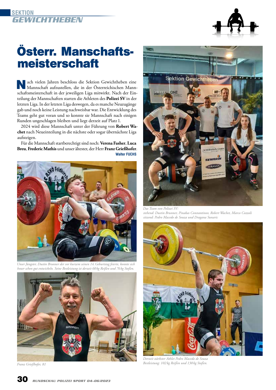 Vorschau Rundschau Polizei Sport 04-06/2023 Seite 30