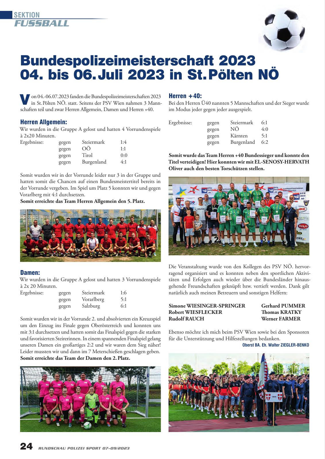 Vorschau Rundschau Polizei Sport 07-09/2023 Seite 24