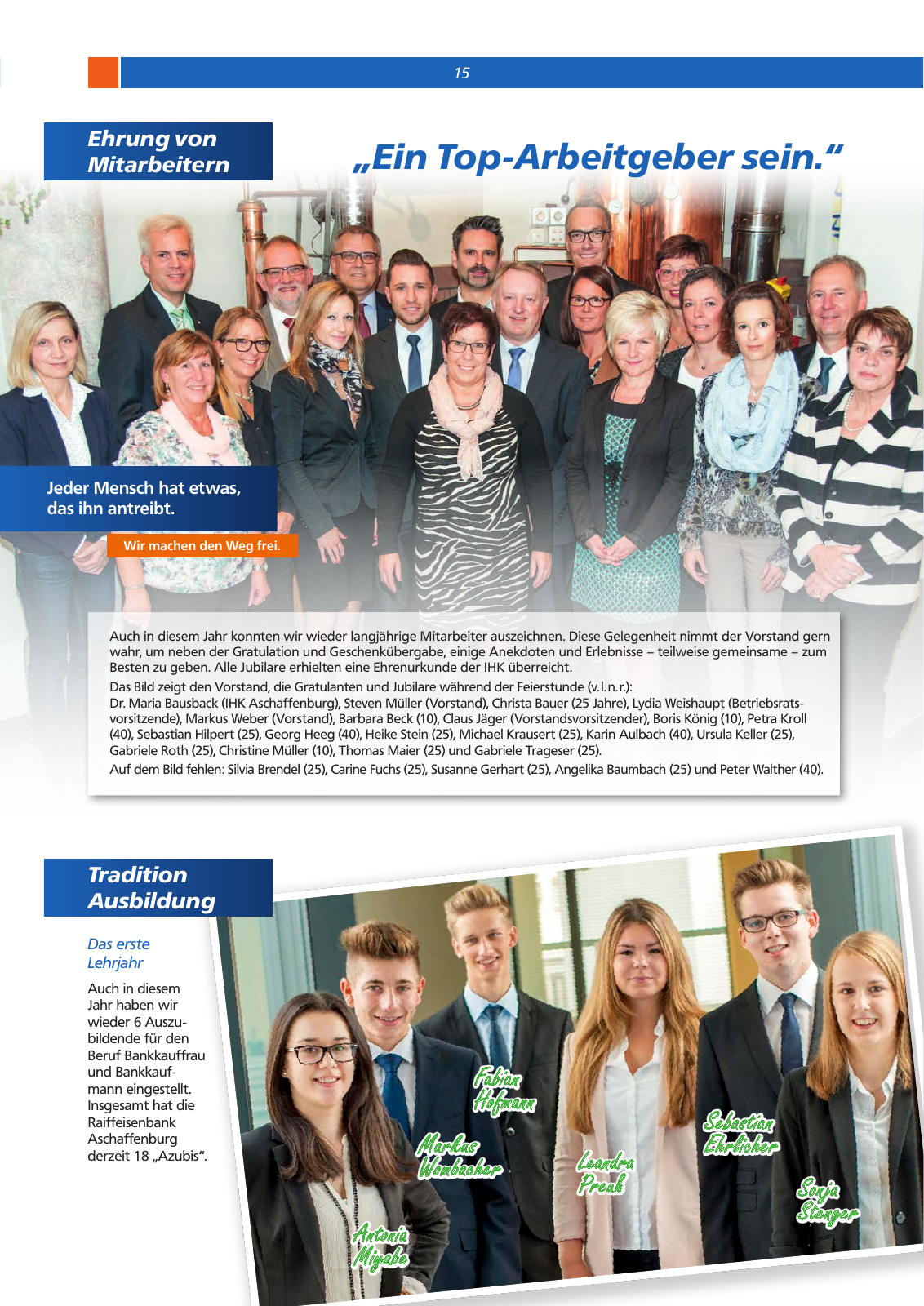 Vorschau Mitgliederzeitung - Raiffeisenbank Aschaffenburg eG Seite 15
