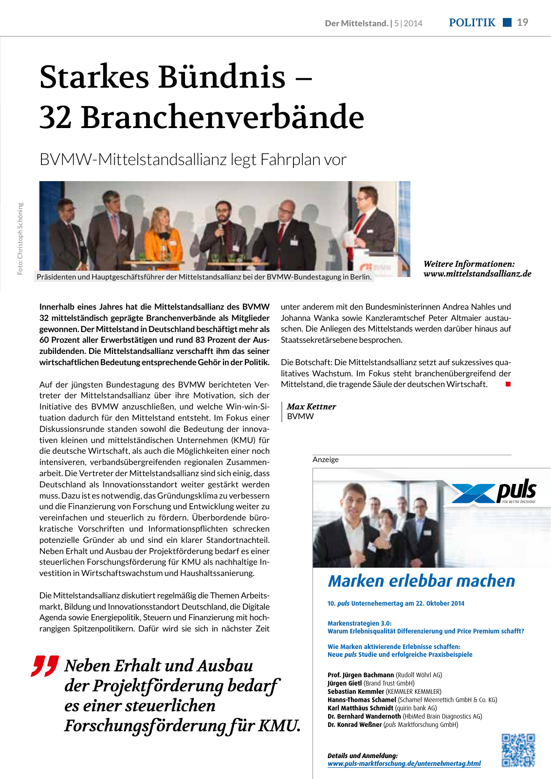 Vorschau Der Mittelstand. 5|2014 Seite 19