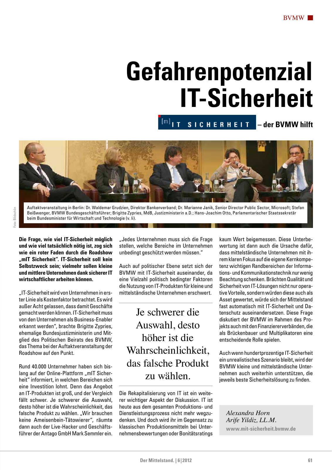 Vorschau Der Mittelstand. 6|2012 Seite 61