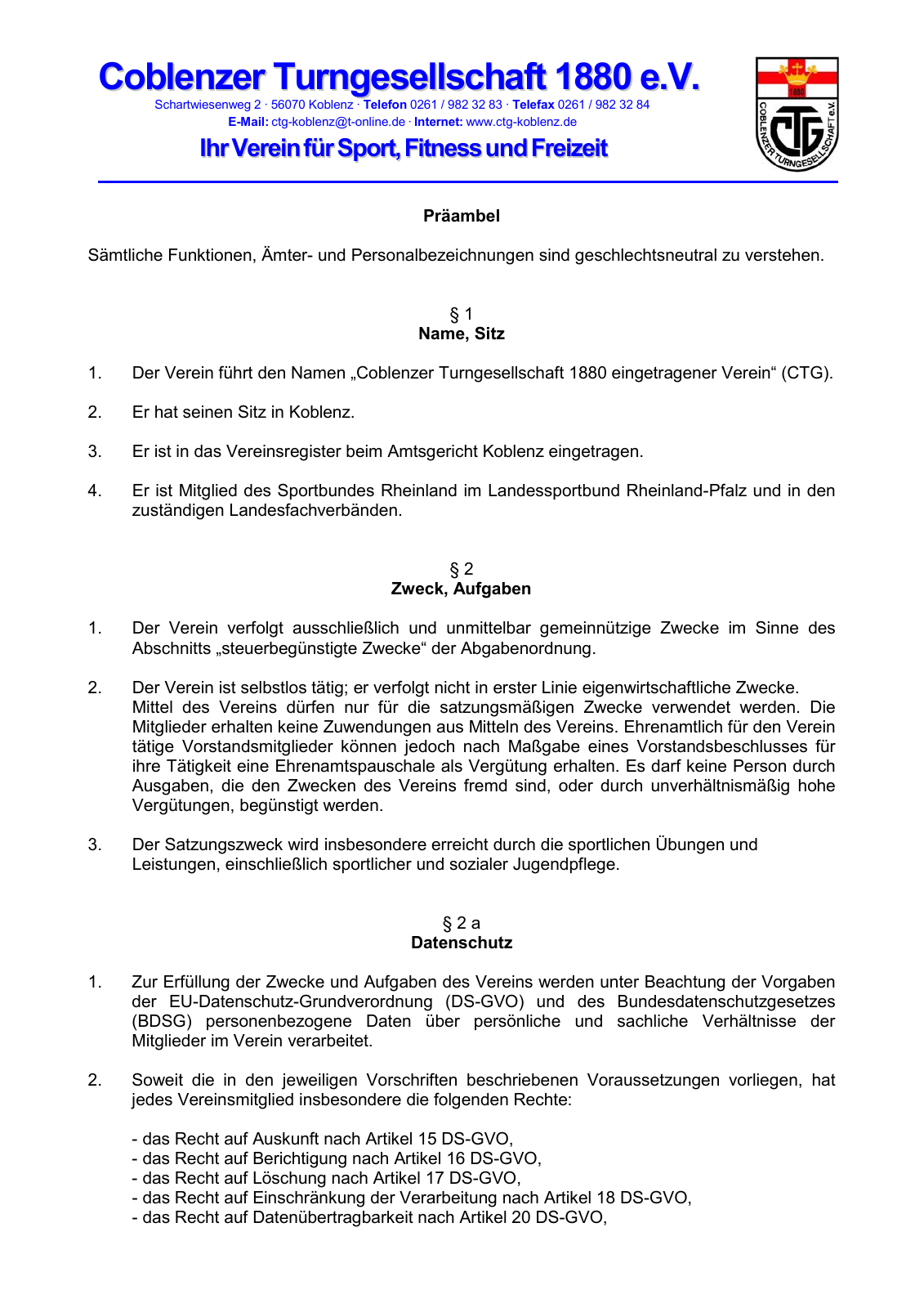 Vorschau CTG Satzung 2018 Seite 2