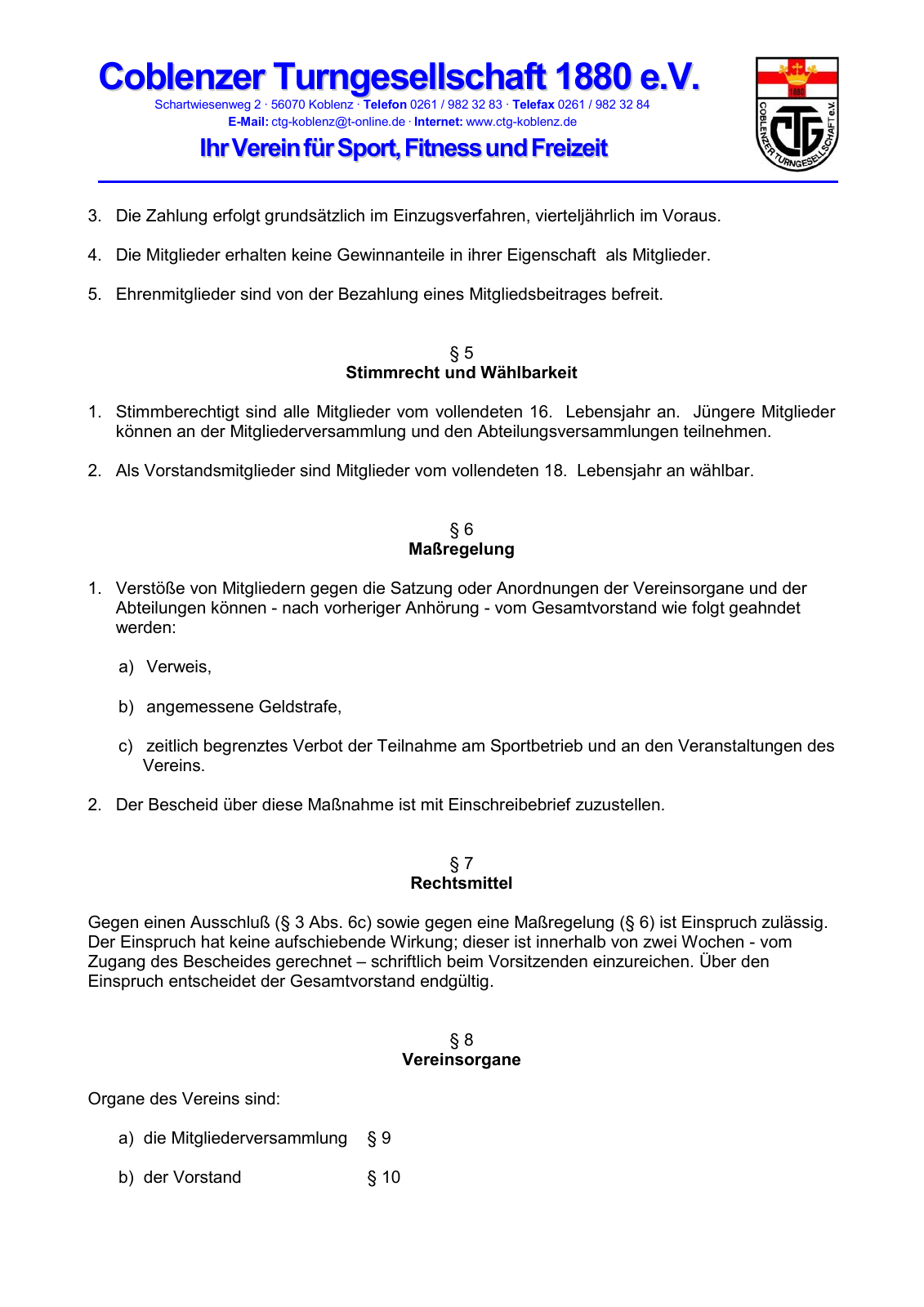 Vorschau CTG Satzung 2018 Seite 4